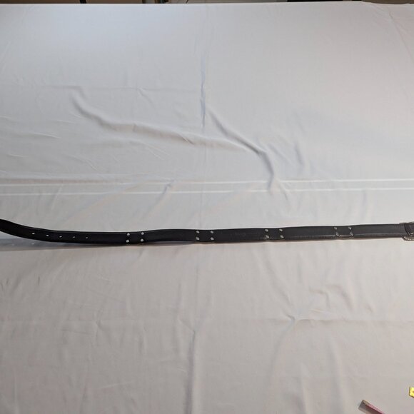 Fossil Size Small Genuine Leather Belt Black with Silver Metal Detail - Picture 11 of 13